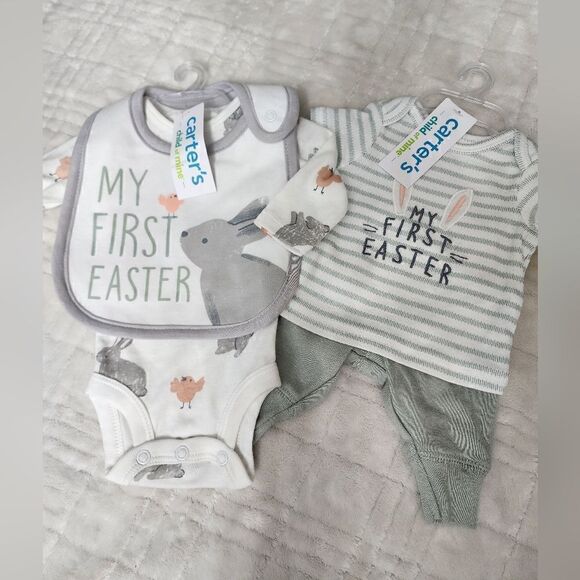 Nwt Carter's Child of Mine Baby Unisex Easter Outfit Bundle, Size Preemie - Picture 3 of 10